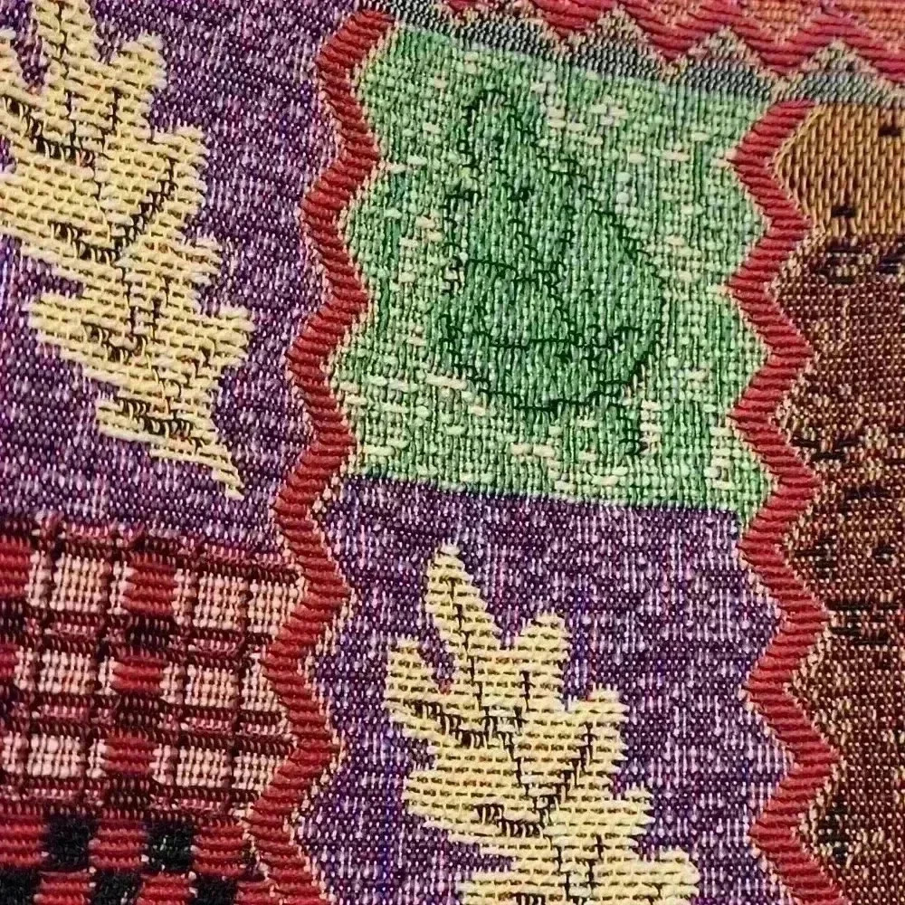VTG Set of 2 Fall Tapestry Placemats Happy Scarecrow Pumpkins Crows Birdhouses - Picture 7 of 9